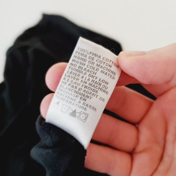 JAMES PERSE 100% Pima Cotton Black Slub T-shirt SMALL size 1 - Picture 11 of 11